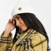 Urban Revivo Ribbed Beanie Hat With Smiley Face In White For Women