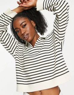 Urban Revivo Stripe Jumper In Black And White For Women Multi -Urban Revivo Sales unnamed file 1041