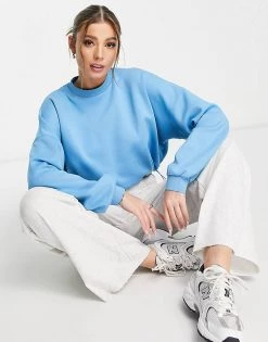 Urban Revivo Cropped Sweatshirt In Light Blue For Women -Urban Revivo Sales unnamed file 1051