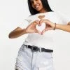 Urban Revivo Knitted Jumper With Cut Out Heart In White For Women