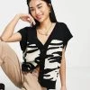 Urban Revivo Animal Print Knitted Vest In Black For Women -Urban Revivo Sales unnamed file 1069
