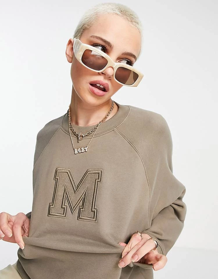 Urban Revivo Slogan Print Sweatshirt In Stone For Women 4 Urban Revivo Slogan Print Sweatshirt In Stone For Women - Image 2