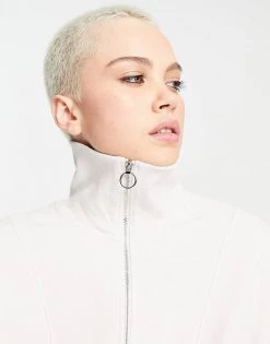 Urban Revivo Zip Front Sweatshirt In White For Women -Urban Revivo Sales unnamed file 1101