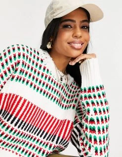 Urban Revivo Pattern Knitted Jumper In Multi For Women White Print -Urban Revivo Sales unnamed file 1145