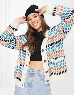 Urban Revivo Oversized Caridgan In Spot Print For Women Multi-color -Urban Revivo Sales unnamed file 1177