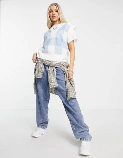 Urban Revivo Knitted Vest In Blue Check Print For Women Multi-color -Urban Revivo Sales unnamed file 1185