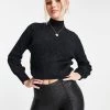Urban Revivo Knitted Jumper In Black For Women
