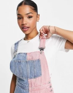 Urban Revivo Colour Block Dungaree Dress In Blue And Pink For Women Multi -Urban Revivo Sales unnamed file 12