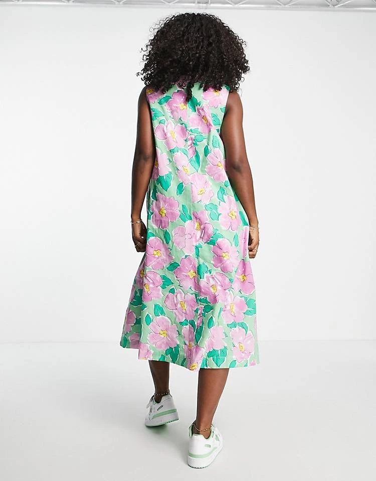 Urban Revivo Trapeze Midi Dress In Pink Floral Print For Women Multi 4 Urban Revivo Trapeze Midi Dress In Pink Floral Print For Women Multi - Image 2