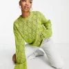 Urban Revivo Pointelle Knitted Jumper In Green For Women -Urban Revivo Sales unnamed file 1213