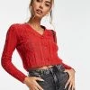 Urban Revivo Cable Knitted Jumper In Red For Women -Urban Revivo Sales unnamed file 1238