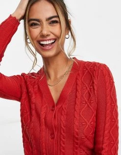 Urban Revivo Cable Knitted Jumper In Red For Women -Urban Revivo Sales unnamed file 1240