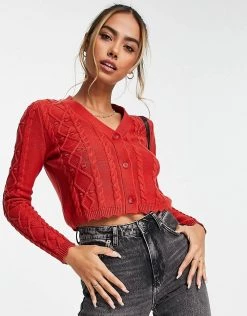 Urban Revivo Cable Knitted Jumper In Red For Women -Urban Revivo Sales unnamed file 1242