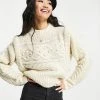 Urban Revivo Cable Knitted Jumper In Beige For Women