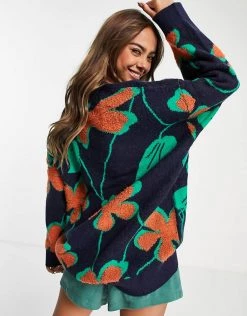 Urban Revivo V Neck Jumper In Large Floral Print For Women Multi-color -Urban Revivo Sales unnamed file 1290