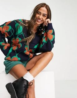 Urban Revivo V Neck Jumper In Large Floral Print For Women Multi-color -Urban Revivo Sales unnamed file 1291