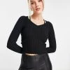 Urban Revivo Long Sleeve Knitted Top In Black For Women -Urban Revivo Sales unnamed file 1293