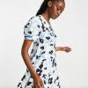 Urban Revivo Wrap Mini Dress In Blue Floral Print For Women -Urban Revivo Sales unnamed file 130