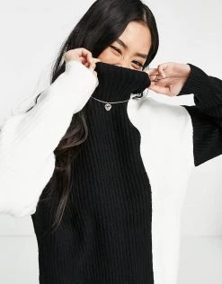 Urban Revivo Colour Block Knitted Jumper In Black And White For Women Multi-color -Urban Revivo Sales unnamed file 1316