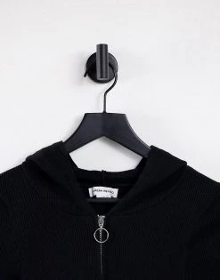 Urban Revivo Zip Front Hoodie In Black For Women -Urban Revivo Sales unnamed file 1321