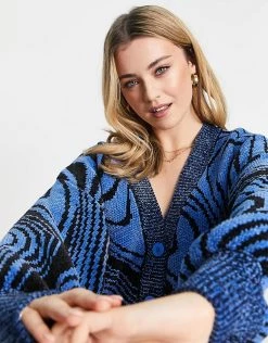 Urban Revivo Oversized Cardigan In Blue For Women -Urban Revivo Sales unnamed file 1330