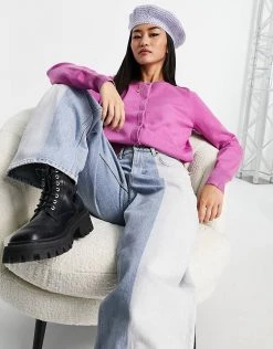 Urban Revivo Round Neck Cardigan In Purple For Women -Urban Revivo Sales unnamed file 1366