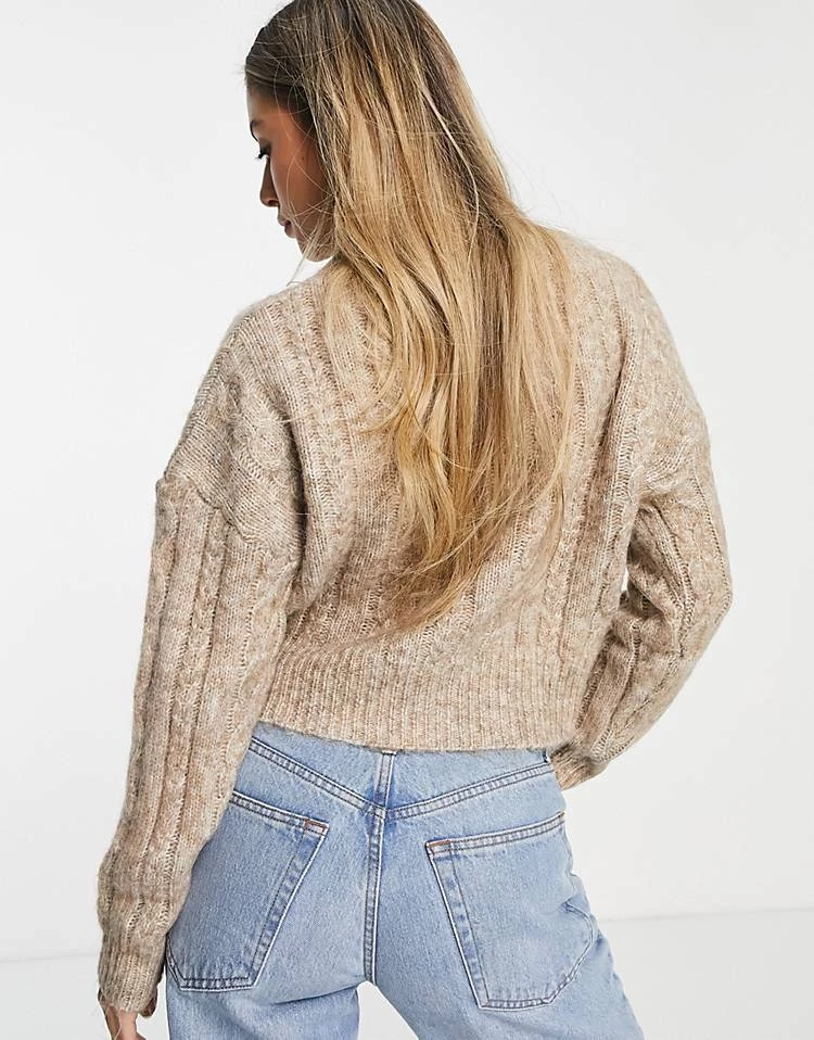 Urban Revivo Cable Knit Cardigan In Beige For Women 4 Urban Revivo Cable Knit Cardigan In Beige For Women - Image 2