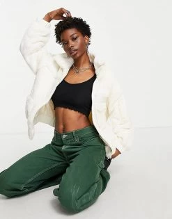 Urban Revivo Faux Fur Fleece In White For Women -Urban Revivo Sales unnamed file 1386