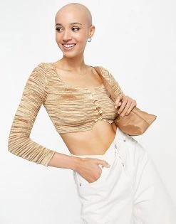 Urban Revivo Printed Cardigan In Khaki For Women