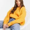 Urban Revivo Knitted Jumper In Orange For Women Apricot