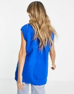 Urban Revivo Button Detail Knitted Vest In Bright Blue For Women -Urban Revivo Sales unnamed file 1410