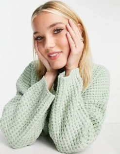 Urban Revivo Cropped Knitted Jumper In Green For Women -Urban Revivo Sales unnamed file 1455