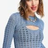 Urban Revivo Cut Out Detail Knitted Jumper In Blue For Women -Urban Revivo Sales unnamed file 1473