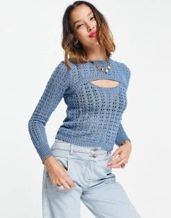 Urban Revivo Cut Out Detail Knitted Jumper In Blue For Women 9 Urban Revivo Cut Out Detail Knitted Jumper In Blue For Women -Urban Revivo Sales unnamed file 1475