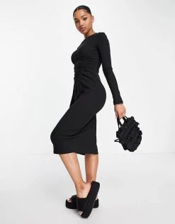 Urban Revivo Long Sleeve Midi Dress In Black For Women -Urban Revivo Sales unnamed file 148