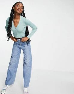 Urban Revivo Ribbed Cardigan In Dusty Green For Women -Urban Revivo Sales unnamed file 1481