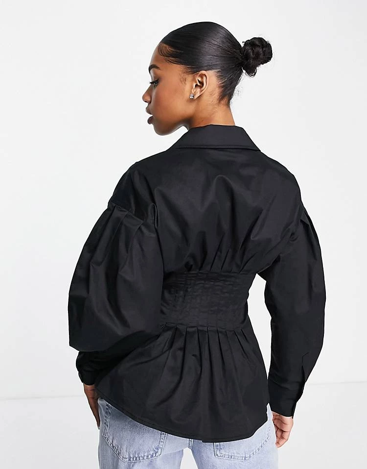 Urban Revivo Cinched Waisted Jacket In Black For Women 4 Urban Revivo Cinched Waisted Jacket In Black For Women - Image 2
