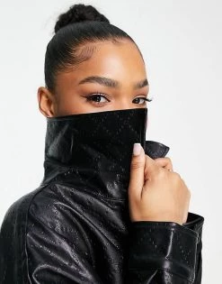 Urban Revivo Faux Leather Jacket In Black For Women -Urban Revivo Sales unnamed file 1505