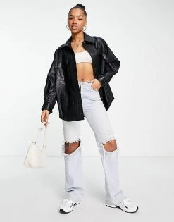 Urban Revivo Faux Leather Jacket In Black For Women -Urban Revivo Sales unnamed file 1507