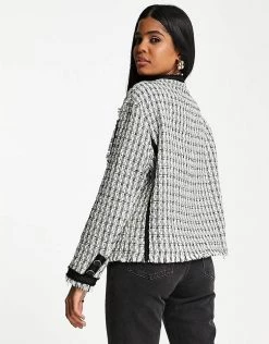 Urban Revivo Check Print Jacket In Black And White For Women White Checkered -Urban Revivo Sales unnamed file 1515