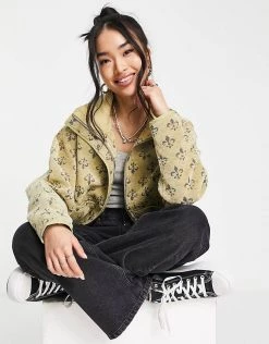 Urban Revivo Zip Front Printed Jacket In Yellow For Women -Urban Revivo Sales unnamed file 1521