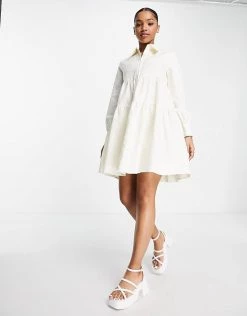 Urban Revivo Shirt Mini Dress In White For Women