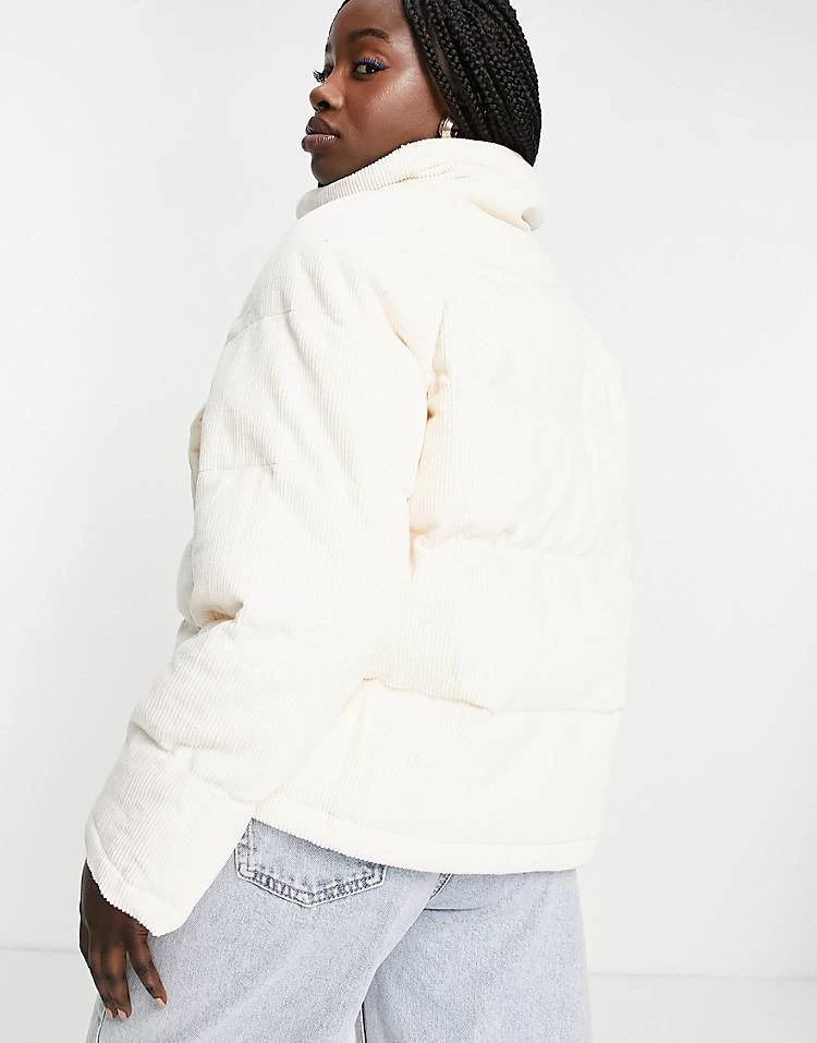 Urban Revivo Cord Padded Short Jacket In White For Women 4 Urban Revivo Cord Padded Short Jacket In White For Women - Image 2