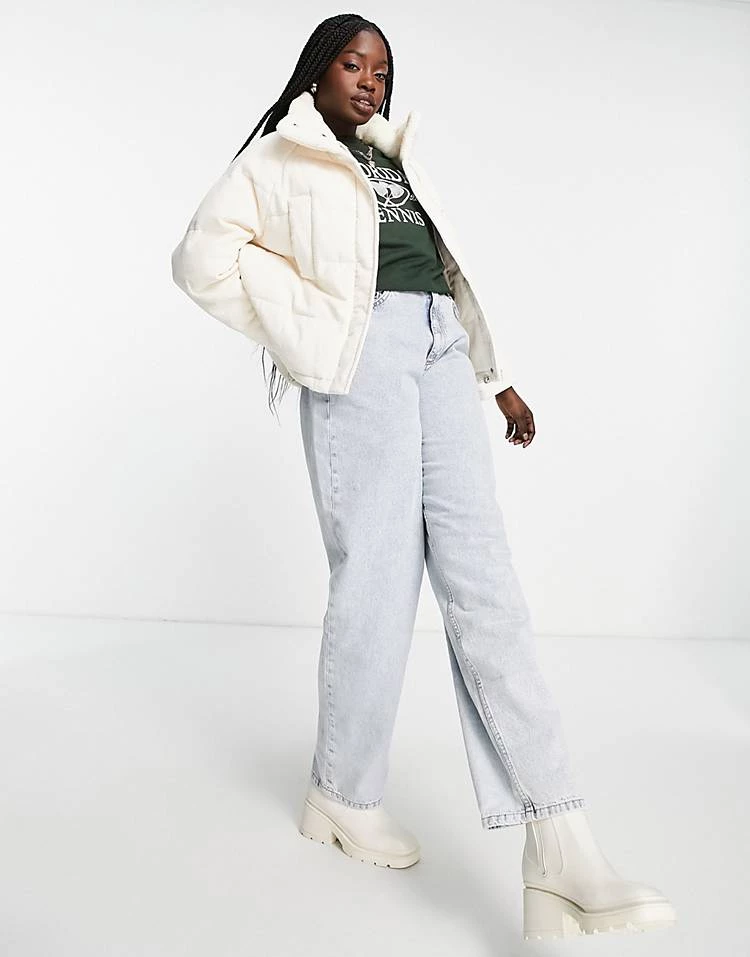 Urban Revivo Cord Padded Short Jacket In White For Women 6 Urban Revivo Cord Padded Short Jacket In White For Women - Image 4