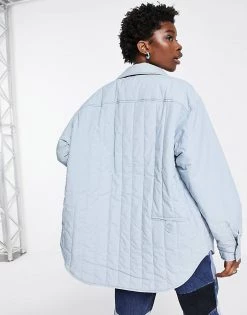 Urban Revivo Quilted Jacket With Collar In Light Blue For Women -Urban Revivo Sales unnamed file 1581