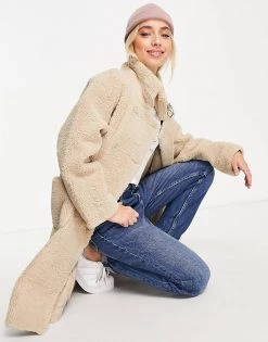Urban Revivo Teddy Midi Coat In Beige For Women Camel -Urban Revivo Sales unnamed file 1591
