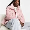 Urban Revivo Cord Padded Short Jacket In Pink For Women