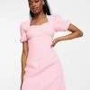 Urban Revivo Puff Sleeve Mini Dress In Pink For Women -Urban Revivo Sales unnamed file 160