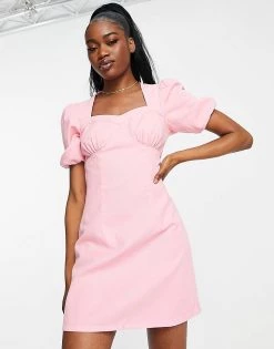 Urban Revivo Puff Sleeve Mini Dress In Pink For Women -Urban Revivo Sales unnamed file 164