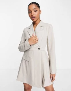 Urban Revivo Skater Mini Dress In Grey For Women